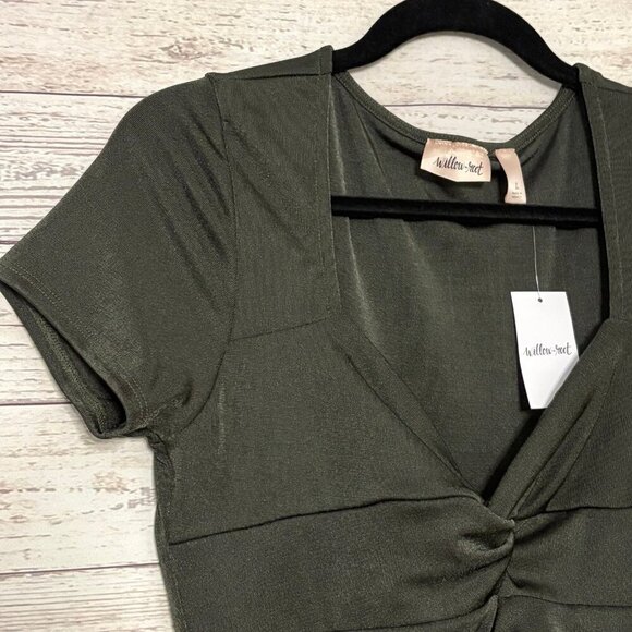 NWT Willow Root Cropped Green Top Large - Picture 4 of 6
